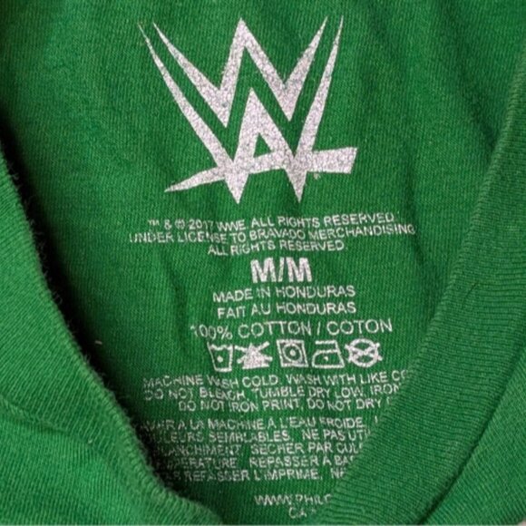 WWE John Cena NEVER GIVE UP Cenation 2017 Green T-shirt Size Medium - Picture 3 of 4